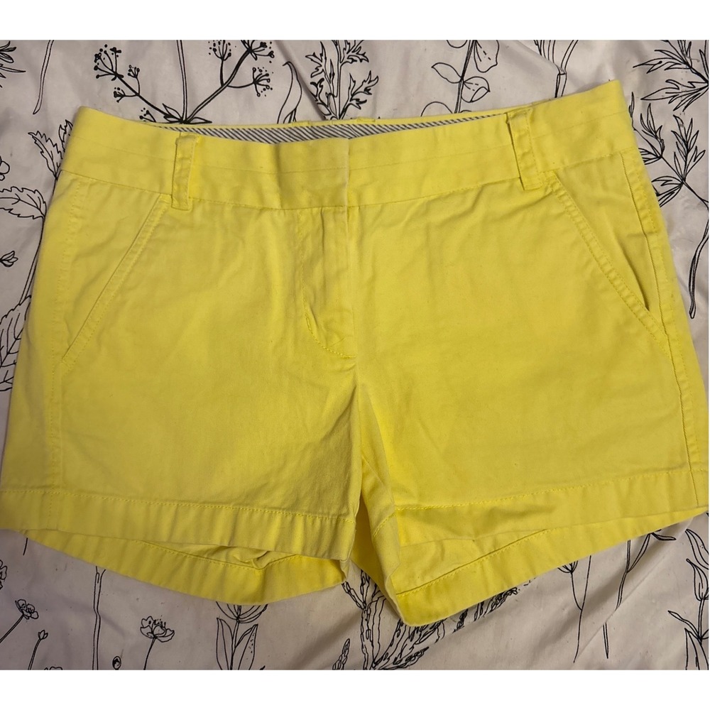 J. Crew Yellow 100% Cotton Chino Shorts, Size 4